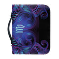 Dark Virgo Zodiac Sign Print Leather Bible Cover