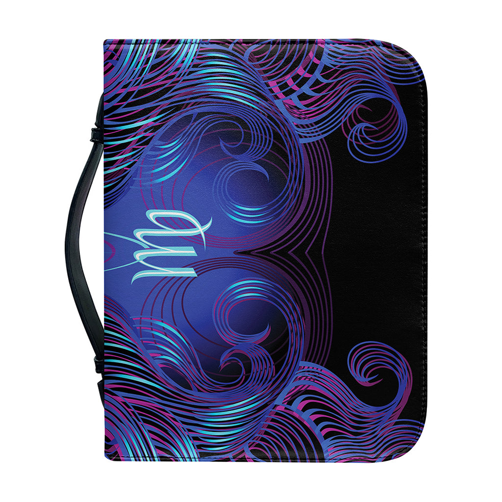 Dark Virgo Zodiac Sign Print Leather Bible Cover