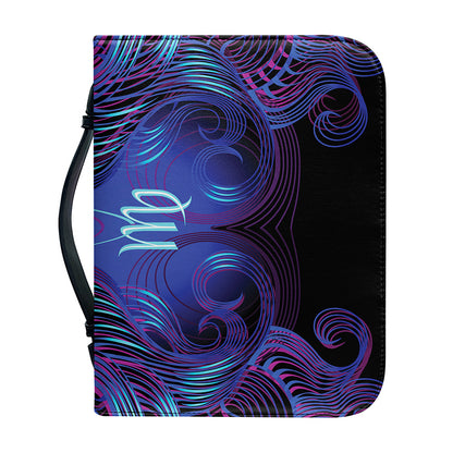 Dark Virgo Zodiac Sign Print Leather Bible Cover