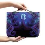 Dark Virgo Zodiac Sign Print Leather Bible Cover