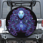 Dark Virgo Zodiac Sign Print Leather Spare Tire Cover