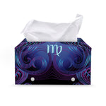 Dark Virgo Zodiac Sign Print Leather Tissue Box Cover