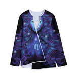 Dark Virgo Zodiac Sign Print Long Sleeve Short Coat