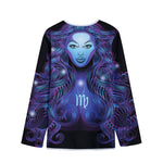 Dark Virgo Zodiac Sign Print Long Sleeve Short Coat