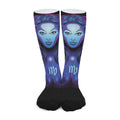Dark Virgo Zodiac Sign Print Long Socks