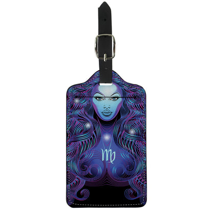 Dark Virgo Zodiac Sign Print Luggage Tag