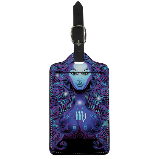 Dark Virgo Zodiac Sign Print Luggage Tag