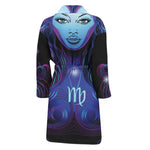 Dark Virgo Zodiac Sign Print Men's Bathrobe