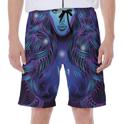 Dark Virgo Zodiac Sign Print Men's Beach Shorts