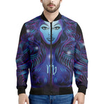Dark Virgo Zodiac Sign Print Men's Bomber Jacket
