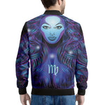 Dark Virgo Zodiac Sign Print Men's Bomber Jacket