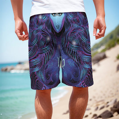 Dark Virgo Zodiac Sign Print Men's Cargo Shorts
