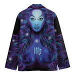 Dark Virgo Zodiac Sign Print Men's Cotton Blazer