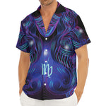 Dark Virgo Zodiac Sign Print Men's Deep V-Neck Shirt