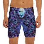 Dark Virgo Zodiac Sign Print Men's Long Boxer Briefs