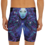 Dark Virgo Zodiac Sign Print Men's Long Boxer Briefs