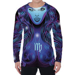 Dark Virgo Zodiac Sign Print Men's Long Sleeve T-Shirt