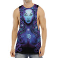 Dark Virgo Zodiac Sign Print Men's Muscle Tank Top