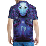 Dark Virgo Zodiac Sign Print Men's Polo Shirt