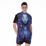 Dark Virgo Zodiac Sign Print Men's Rompers