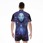 Dark Virgo Zodiac Sign Print Men's Rompers