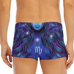 Dark Virgo Zodiac Sign Print Men's Short Boxer Briefs
