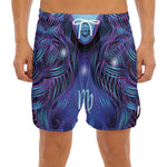 Dark Virgo Zodiac Sign Print Men's Split Running Shorts