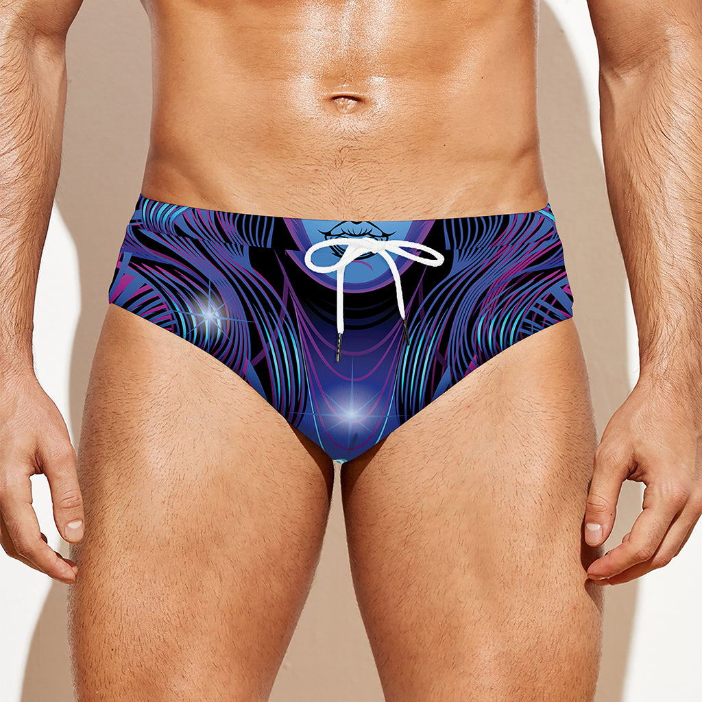 Dark Virgo Zodiac Sign Print Men's Swim Briefs