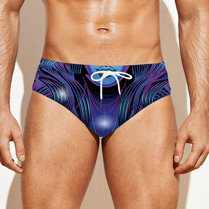Dark Virgo Zodiac Sign Print Men's Swim Briefs