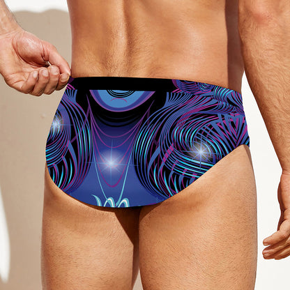 Dark Virgo Zodiac Sign Print Men's Swim Briefs