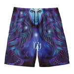 Dark Virgo Zodiac Sign Print Men's Swim Trunks