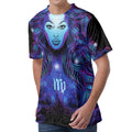 Dark Virgo Zodiac Sign Print Men's Velvet T-Shirt