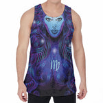 Dark Virgo Zodiac Sign Print Men's Velvet Tank Top
