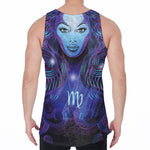 Dark Virgo Zodiac Sign Print Men's Velvet Tank Top