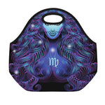 Dark Virgo Zodiac Sign Print Neoprene Lunch Bag