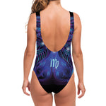 Dark Virgo Zodiac Sign Print One Piece Swimsuit