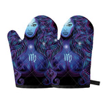 Dark Virgo Zodiac Sign Print Oven Mitts