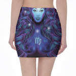 Dark Virgo Zodiac Sign Print Pencil Mini Skirt
