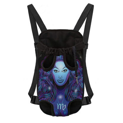 Dark Virgo Zodiac Sign Print Pet Carrier Backpack