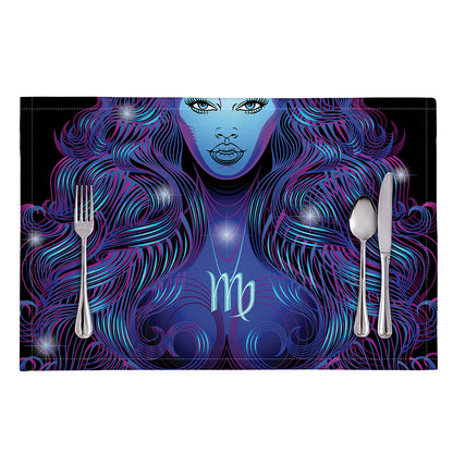 Dark Virgo Zodiac Sign Print Placemat