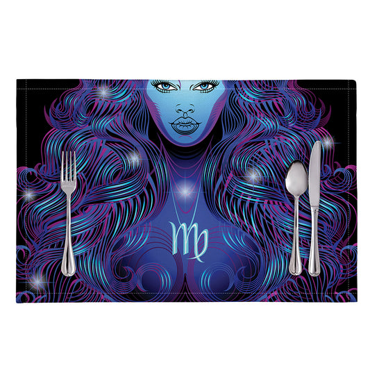 Dark Virgo Zodiac Sign Print Placemat