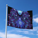 Dark Virgo Zodiac Sign Print Polyester Flag