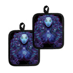 Dark Virgo Zodiac Sign Print Pot Holders