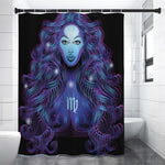 Dark Virgo Zodiac Sign Print Premium Shower Curtain