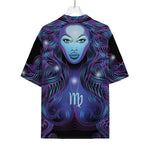 Dark Virgo Zodiac Sign Print Rayon Hawaiian Shirt