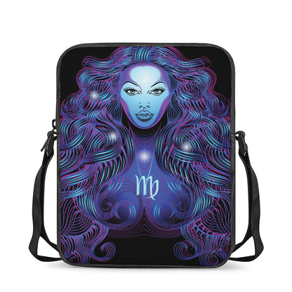 Dark Virgo Zodiac Sign Print Rectangular Crossbody Bag