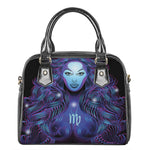 Dark Virgo Zodiac Sign Print Shoulder Handbag