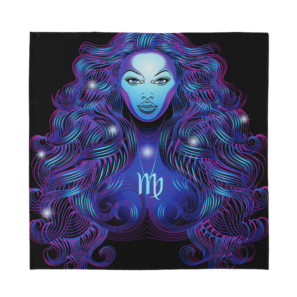 Dark Virgo Zodiac Sign Print Silk Bandana
