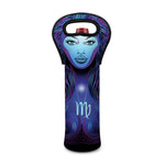 Dark Virgo Zodiac Sign Print Single Neoprene Wine Tote