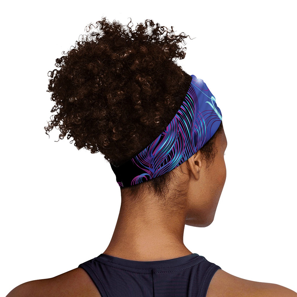 Dark Virgo Zodiac Sign Print Sports Headband